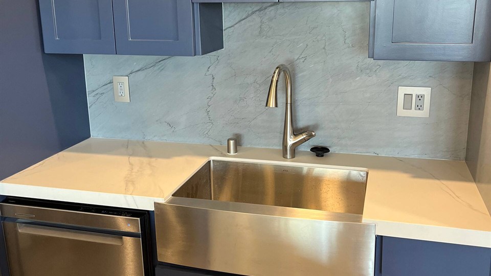 Unit 75 kitchen sink and cabinetry